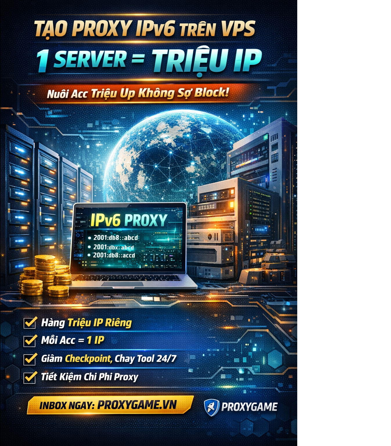 TẠO PROXY IPv6 TRÊN VPS – 1 SERVER = TRIỆU IP – NUÔI ACC THOẢI MÁI KHÔNG SỢ BLOCK